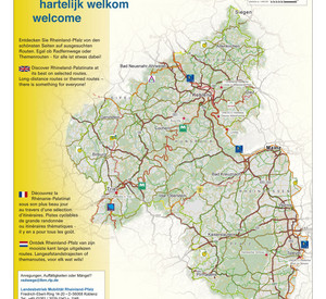 Die neuen Begrüßungstafeln für Radfahrer; Bild: Landesbetrieb Mobilität Rheinland-Pfalz