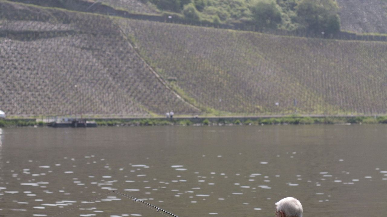 Ein Angler an der Mosel bei Beilstein; Bild: rlp Tourismus GmbH