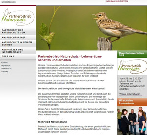 Bild der Homepage von Partnerbetrieb Naturschutz
