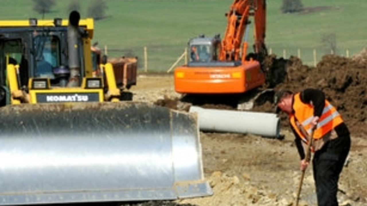 Straßenbaustelle; Bild: dpa