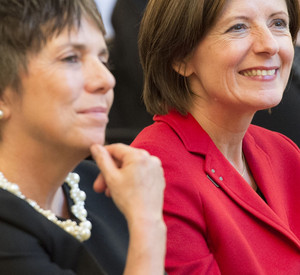 Ministerpräsidentin Malu Dreyer und die Botschafterin des Rates der Evangelischen Kirche in Deutschland für das Reformationsjubiläum 2017, Prof. Dr. Margot Käßmann, Foto: Pulkowski / © Staatskanzlei