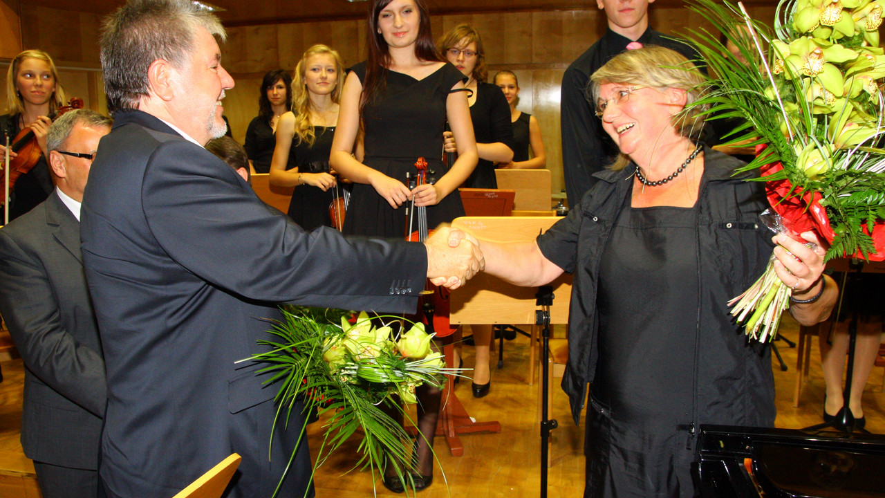 Gratulation für ein gelungenes Konzert; Bild:  Krzysztof Swiderski / © Staatskanzlei