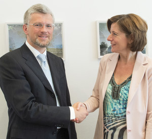 Ministerpräsidentin Malu Dreyer begrüßt den ukrainischen Botschafter Dr. Andrij J. Melnyk