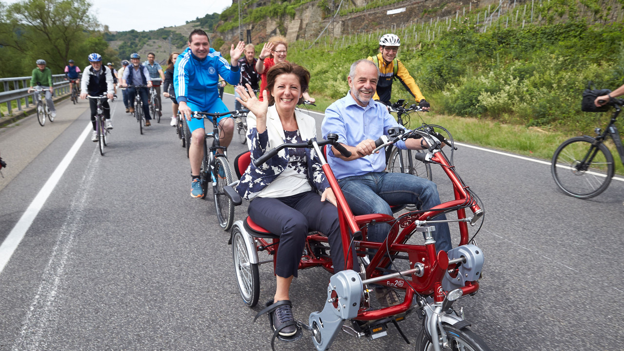 Ministerpräsidentin Malu Dreyer mit Ehemann Klaus Jensen beim Erlebnistag Happy Mosel