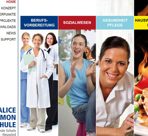 Homepage der Alice Salomon Schule in Linz; Bild: Screenshot