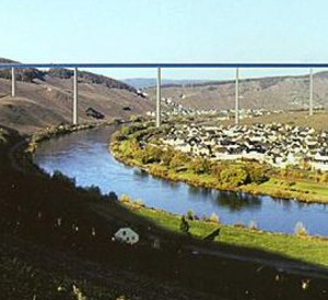 Computergrafik zeigt Hochmoselbrücke; Bild: dpa