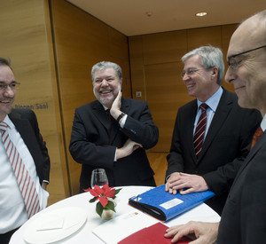Matthias Platzeck , Kurt Beck , Jens Boernsen  und Erwin Sellering (v.l.n.r.); Bild: Unger