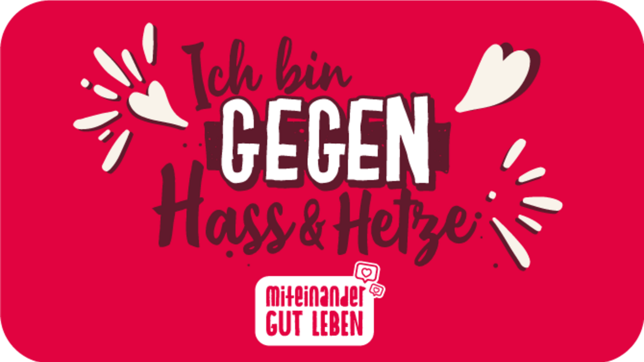 Statement-Sticker: Ich bin gegen Hass und Hetze