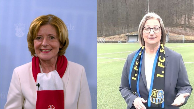Saumagen-Schwenker-Wette: Ministerpräsidentin Malu Dreyer hat mit Blick auf das Südwestderby im Halbfinale des DFB-Pokals Ministerpräsidentin Anke Rehlinger herausgefordert