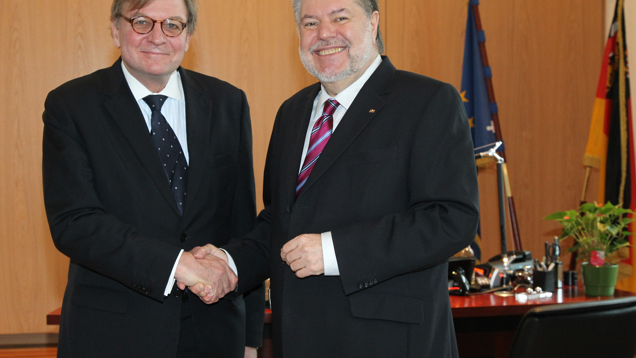Ministerpräsident Beck und Botschafter Poulsen-Hansen; Bild: Sämmer / © Staatskanzlei