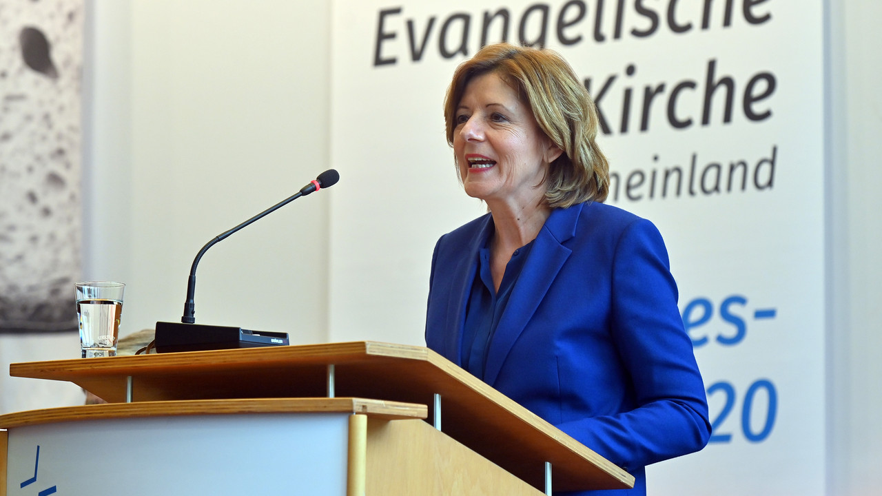 Ministerpräsidentin Malu Dreyer bei der Landessynode der Evangelischen Kirche im Rheinland 2020