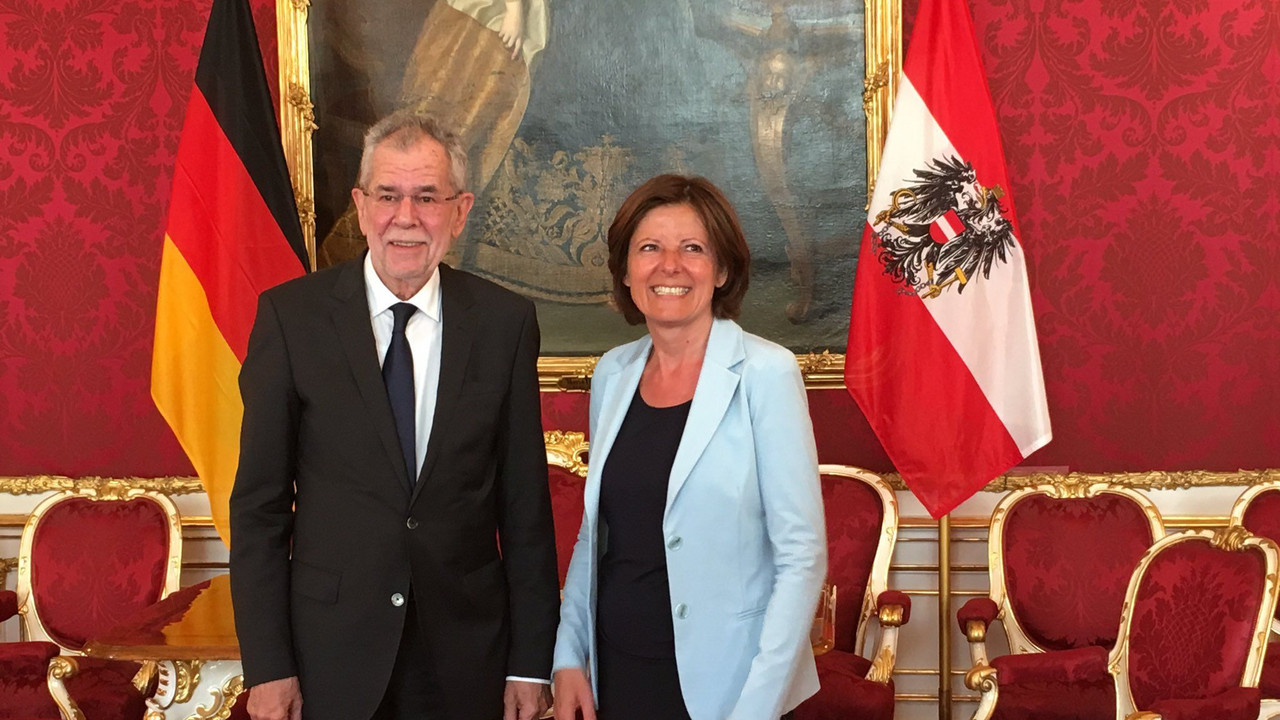 Ministerpräsidentin Malu Dreyer mit dem österreichischen Bundespräsidenten Alexander Van der Bellen