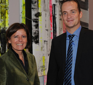 Ministerpräsidentin Malu Dreyer und der Ministerpräsident der Deutschsprachigen Gemeinschaft Belgiens, Oliver Paasch; Bild: Kristina Schäfer / © Staatskanzlei