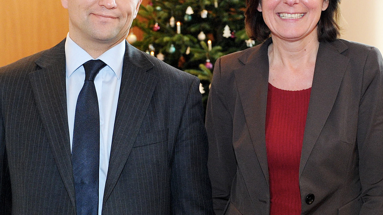 Ministerpräsidentin Malu Dreyer mit dem ukrainischen Botschafter Pawlo Klimkin; Bild: Schäfer / © Staatskanzlei