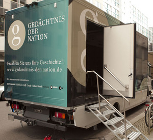 Das mobile Aufnahmestudio der Initiative „Gedächtnis der Nation"; Bild: Pressebilder GdN