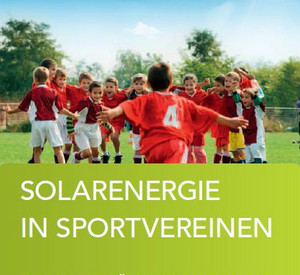 Ausschnitt aus der Titelseite der Broschüre "Solarenergie in Sportvereinen"; Bild: LSB