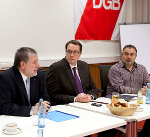 Beck und Schweitzer in Frankenthal im Gespräch; Bild: view