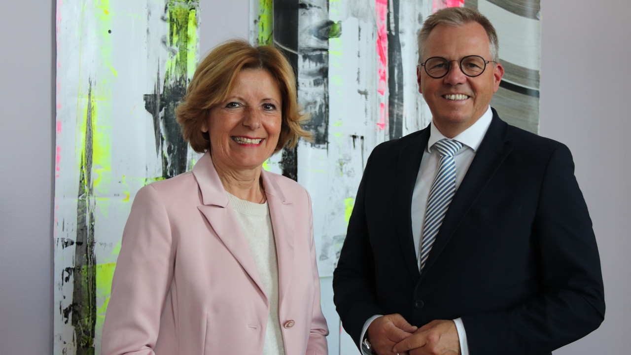 Ministerpräsidentin Malu Dreyer und LVU-Präsident Johannes Heger 