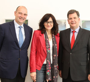 Staatssekretärin Jacqueline Kraege, Generalsekretäre der Benelux-Union, Dr. Jan van Laarhoven und Alain de Muyser, Foto: Sämmer /©staatskanzlei
