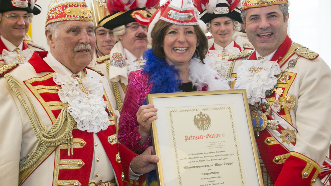 Kölner Prinzen-Garde ernennt Ministerpräsidentin Malu Dreyer zum Ehren-Major