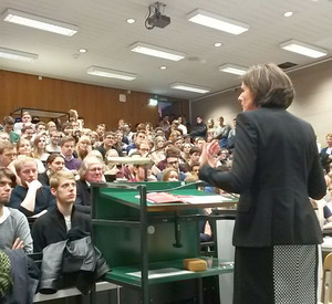 Ministerpräsidentin Malu Dreyer bei der Ringvorlesung der Politikwissenschaft der Uni Mainz