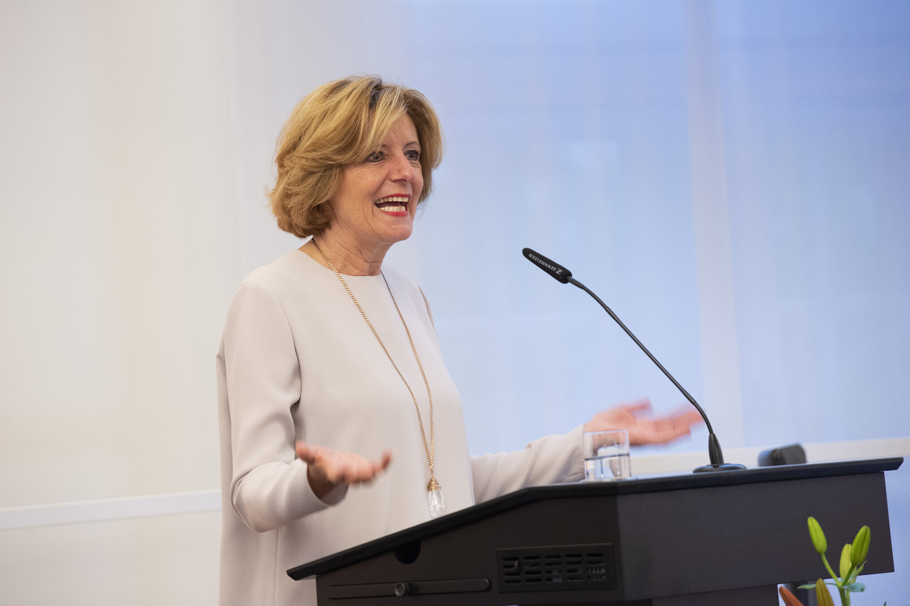 Ministerpräsidentin Malu Dreyer bei der Verleihung der Sportplakette
