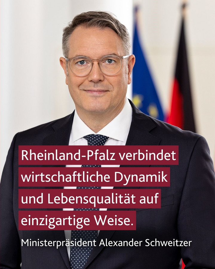 Ministerpräsident Alexander Schweitzer: "Rheinland-Pfalz verbindet wirtschaftliche Dynamik und Lebensqualität auf einzigartige Weise."