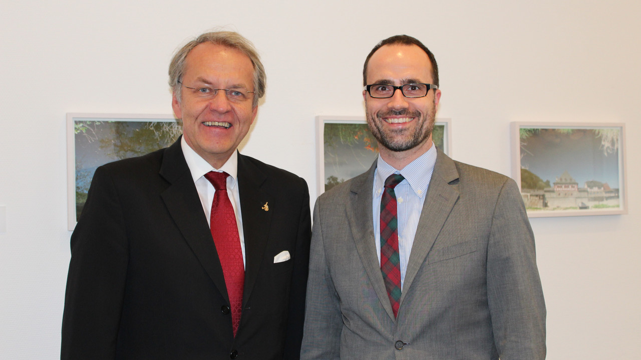 Staatssekretär Clemens Hoch und der Botschafter der Slowakischen Republik, Peter Lizák