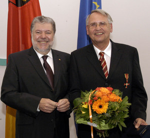 Ministerpräsident Beck und Hans-Dieter Drewitz; Bild: Wolf