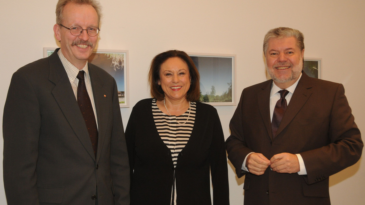 Martin Stadelmaier, Monika Piel und Kurt Beck; Bild: Wolf