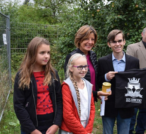 Ministerpräsidentin Malu Dreyer mit Schülern der IGS Koblenz