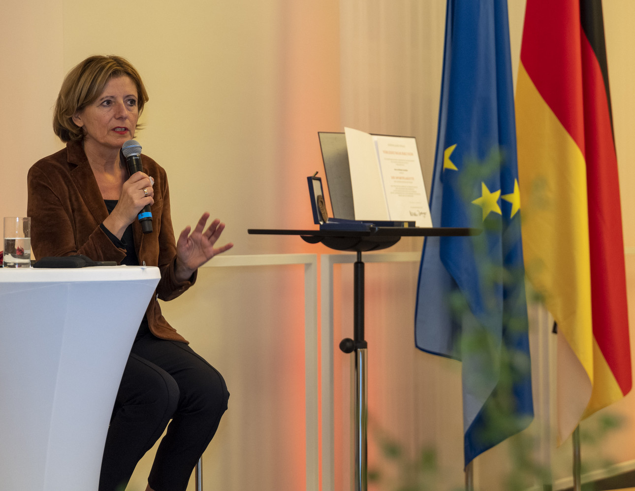 Ministerpräsidentin Malu Dreyer spricht bei der Verleihung der Sportplakette