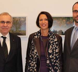 Markus Meli, Generalkonsul der Eidgenossenschaft Schweiz, Christine Schraner Burgener, Botschafterin der Eidgenossenschaft Schweiz und Staatssekretär Clemens Hoch, Chef der Staatskanzlei
