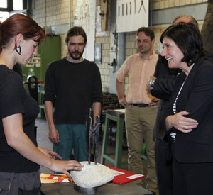 Ministerpräsidentin Dreyer in der BBS Trier; Bild: Gabriele Befort
