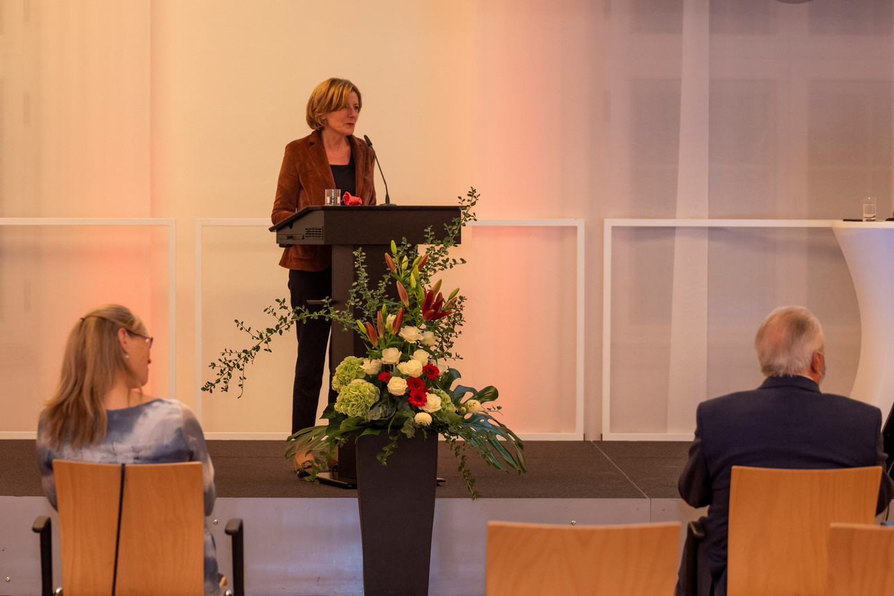 Ministerpräsidentin Malu Dreyer hält eine Rede bei der Verleihung der Sportplakette