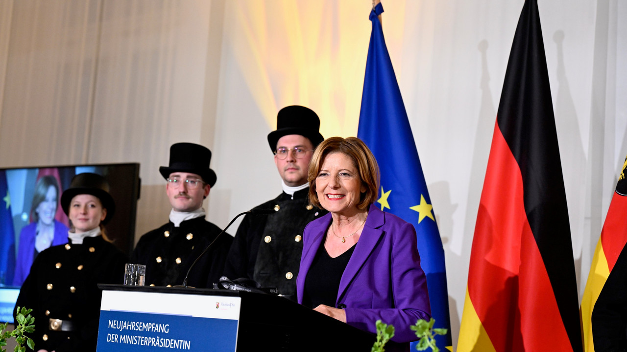 Ministerpräsidentin Malu Dreyer auf dem Neujahrsempfang in der Staatskanzlei.