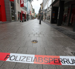 Gesperrte Fußgängerzone in Koblenz; Bild: dpa