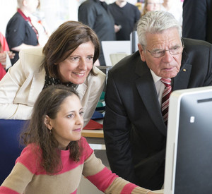 Bundespraesident Joachim Gauck und Ministerpraesidentin Malu Dreyer in Bitburg; Foto: Pulkowski / © Staatskanzlei