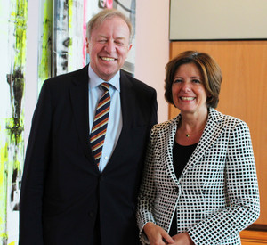 Ministerpräsidentin Malu Dreyer mit Georges Santer, Botschafter des Großherzogtums Luxemburg.