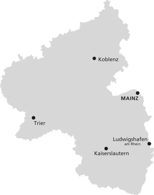 Karte von Rheinland-Pfalz.