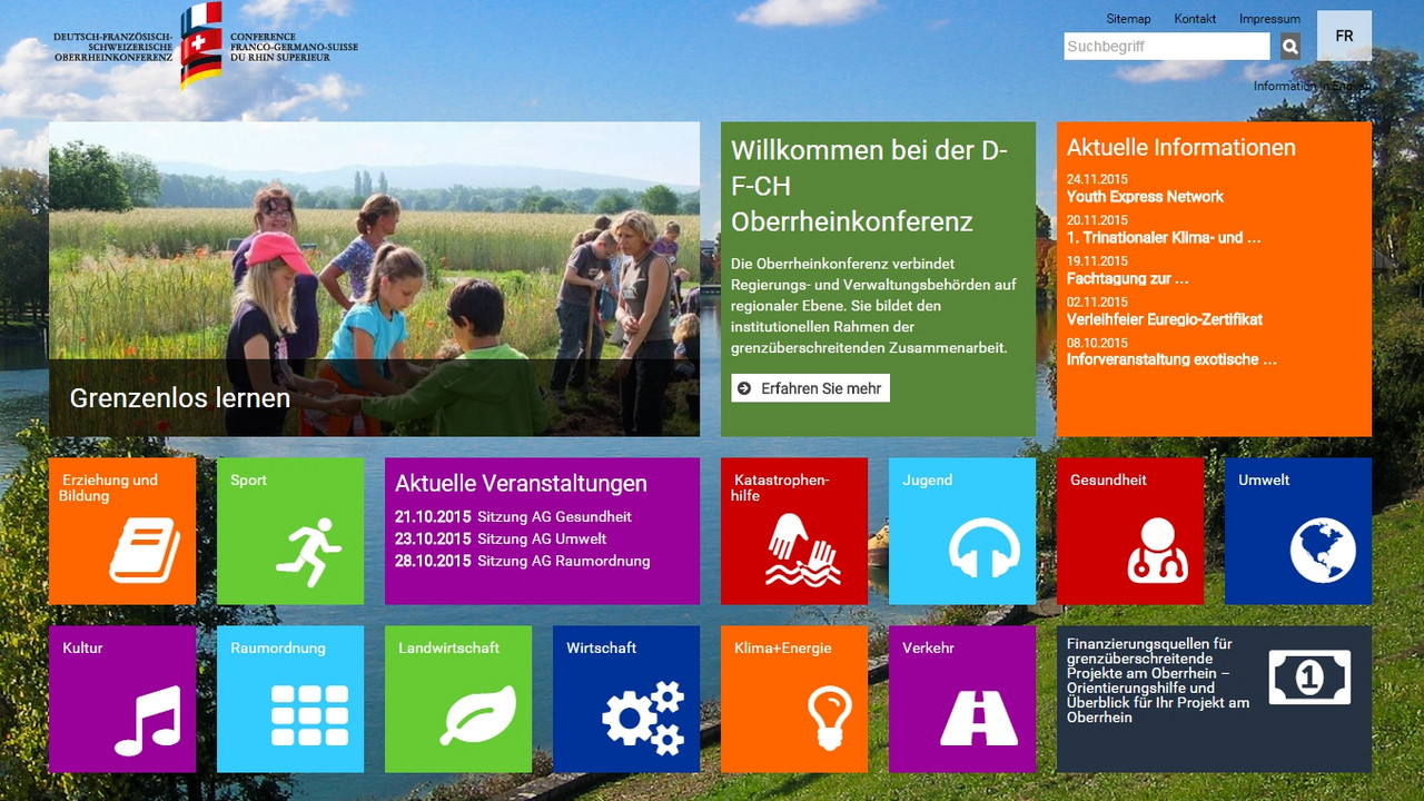 Internetseite der Oberrheinkonferenz