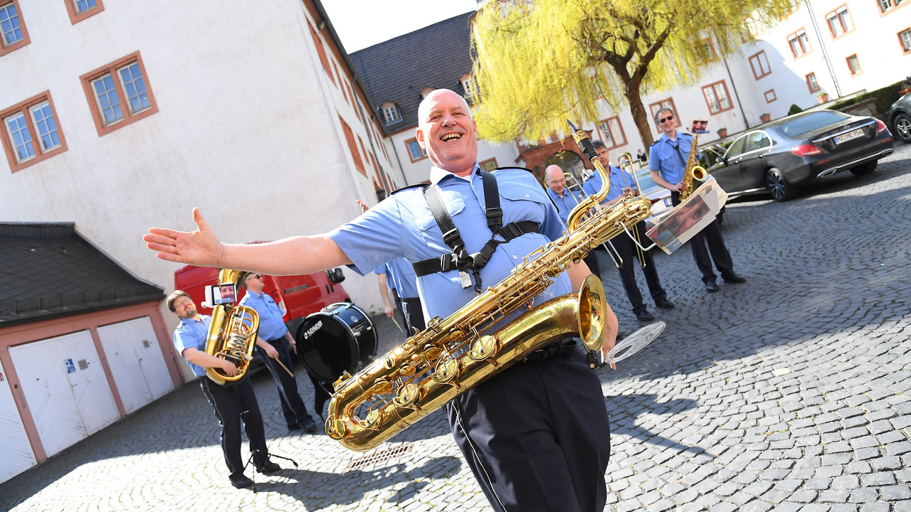 Für musikalische Untermalung beim Bürgerempfang sorgte die Polizei.