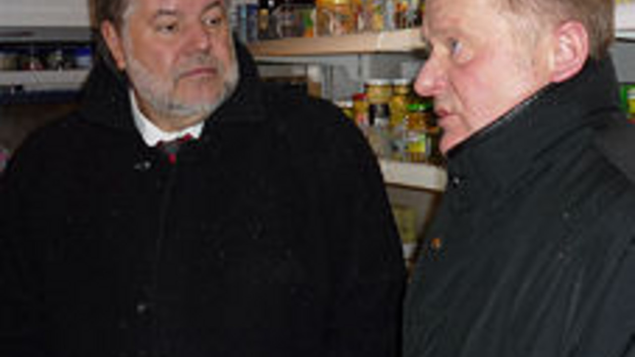 Ministerpräsident Kurt Beck mit Dr. Reinhard Steinkamp, HEIKO Geshäftsführer