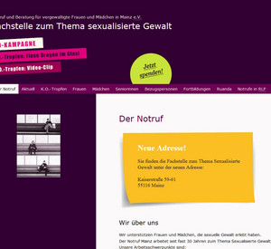 Internetseite des Frauennotruf Mainz