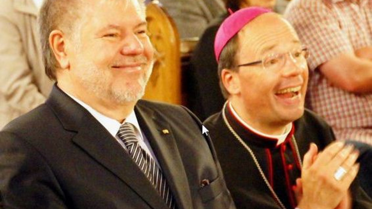 Ministerpräsident Beck und der Trierer Bischof Ackermann;