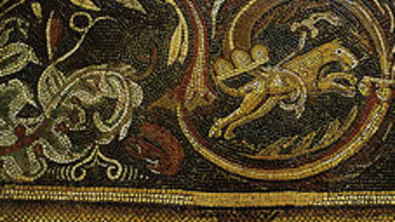 Ein Mosaik in der Römervilla von Otrang