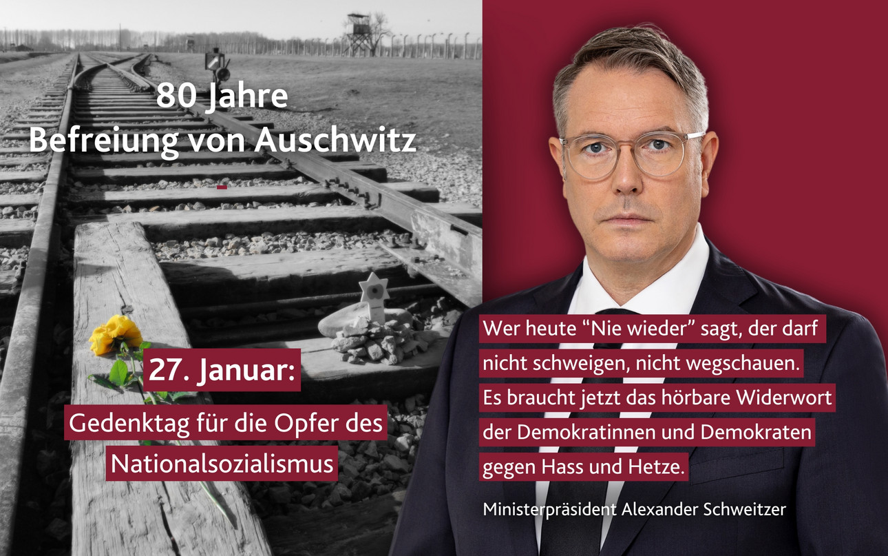 Ministerpräsident Alexander Schweitzer zum Gedenktag am 27. Januar