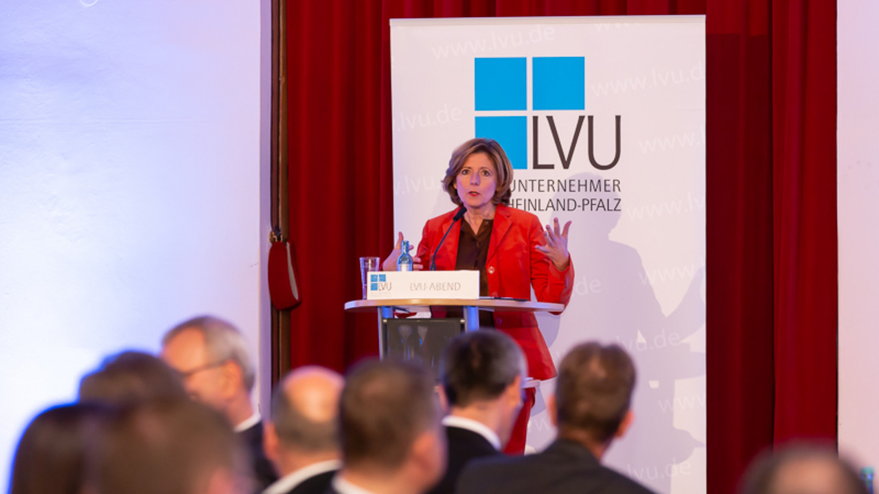 Ministerpräsidentin Malu Dreyert beim LVU-Abend