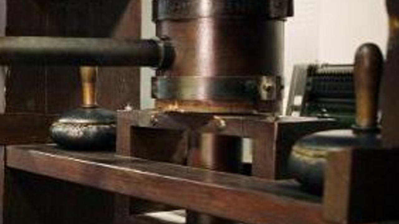 Druckerpresse im Gutenberg-Museum in Mainz; Bild: dpa