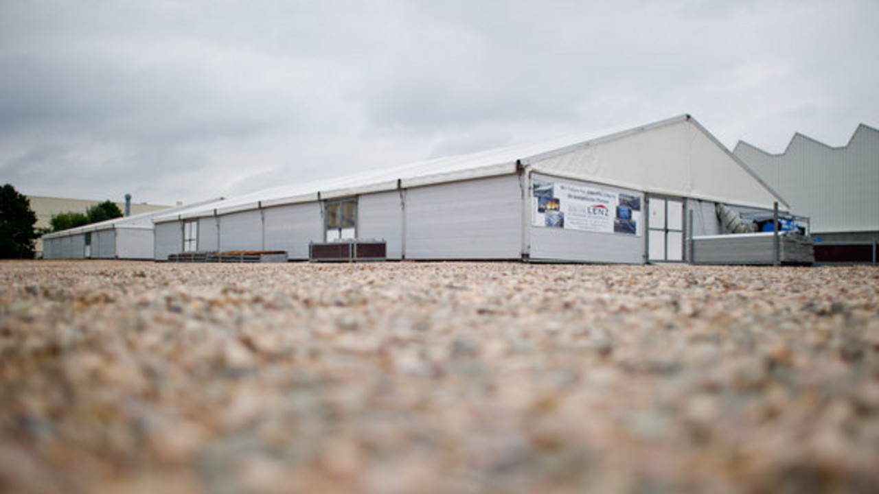 Notunterkunft für Flüchtlinge in Ingelheim.